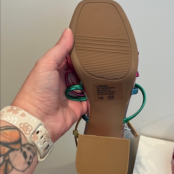 Jellypop Women's Metallic Strappy Heels - Picture 2 of 3